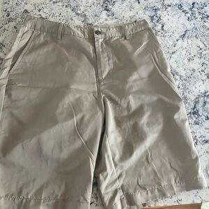 adidas Men's Light Khaki Flat Front Shorts